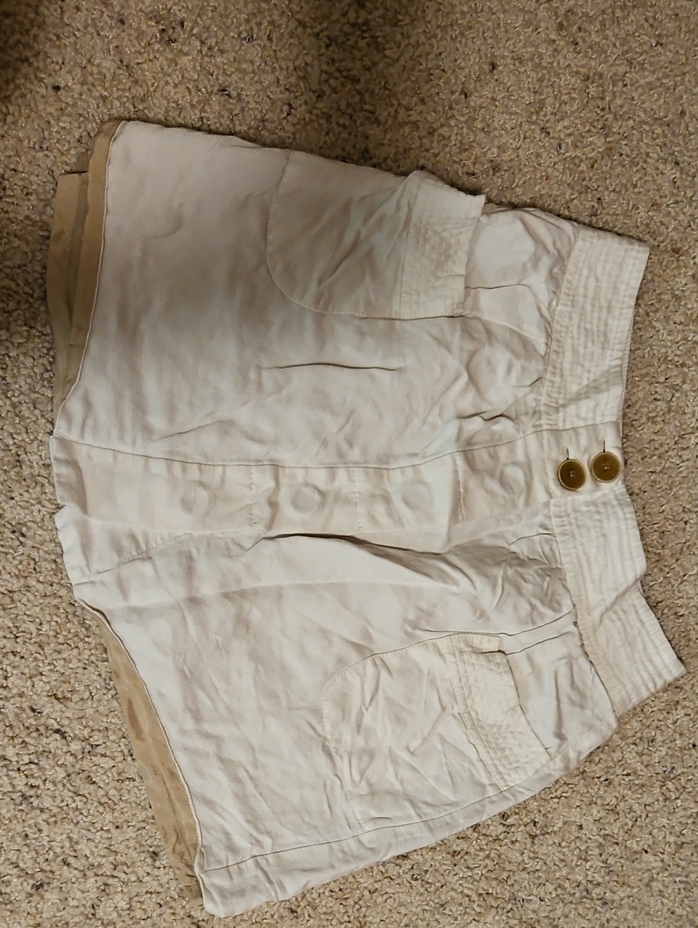 J. Crew Cream Mini Skirt with Double Button Detail